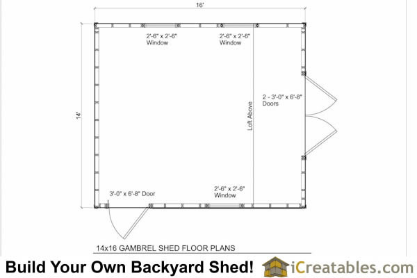 14x16 Gambrel Shed Plans 14x16 barn shed plans