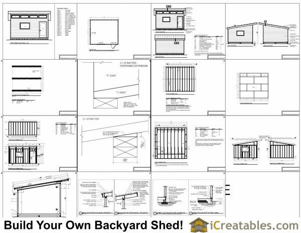 14x16 modern studio shed plans