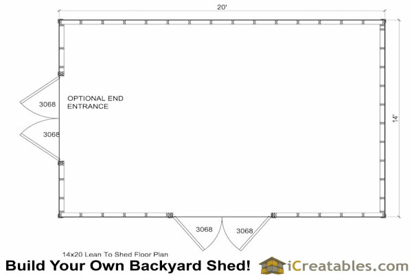 14x20 Lean To Shed Plans Include The Following: