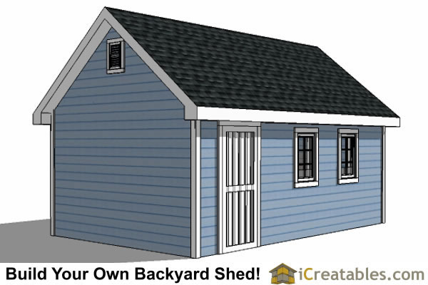 14x20 Traditional Victorian Backyard Shed Plans 