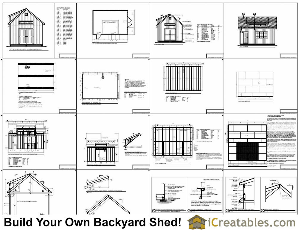 14x20 Storage Shed Dormer Plans
