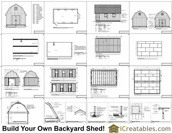 14x20 Gambrel Shed Plans  14x20 barn shed plans