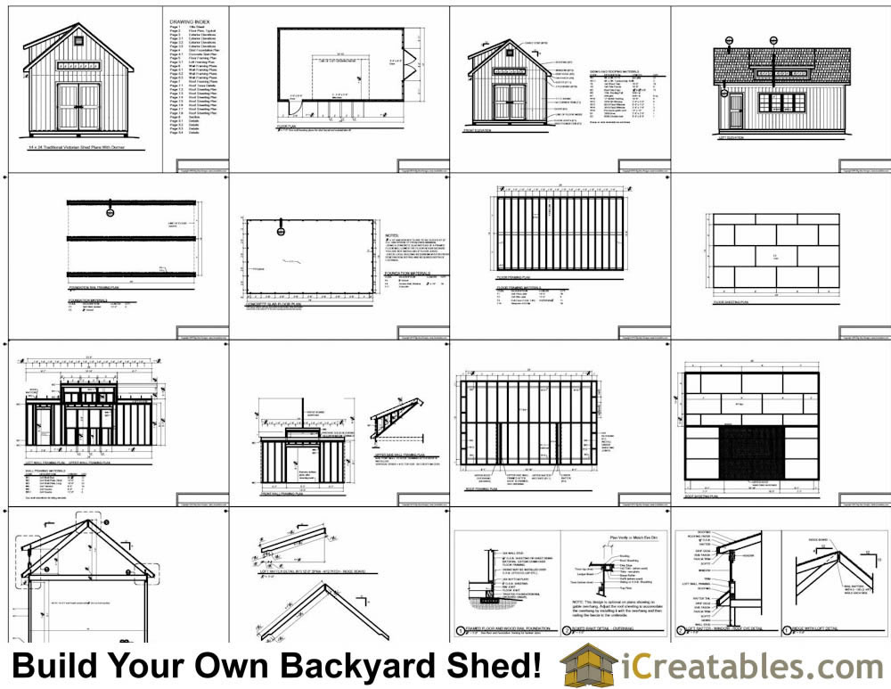 14x24 Storage Shed Dormer Plans