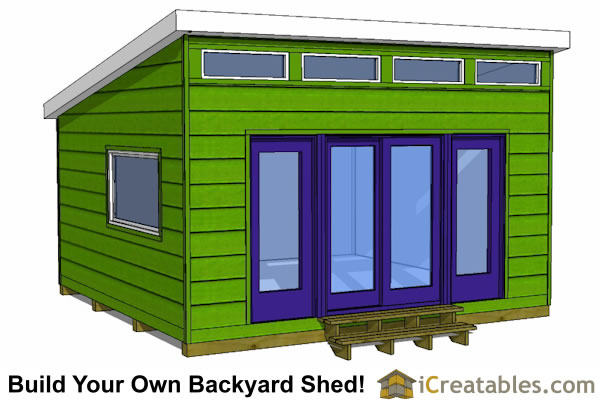 12x14 Studio Modern Shed Plans | Joy Studio Design Gallery - Best 