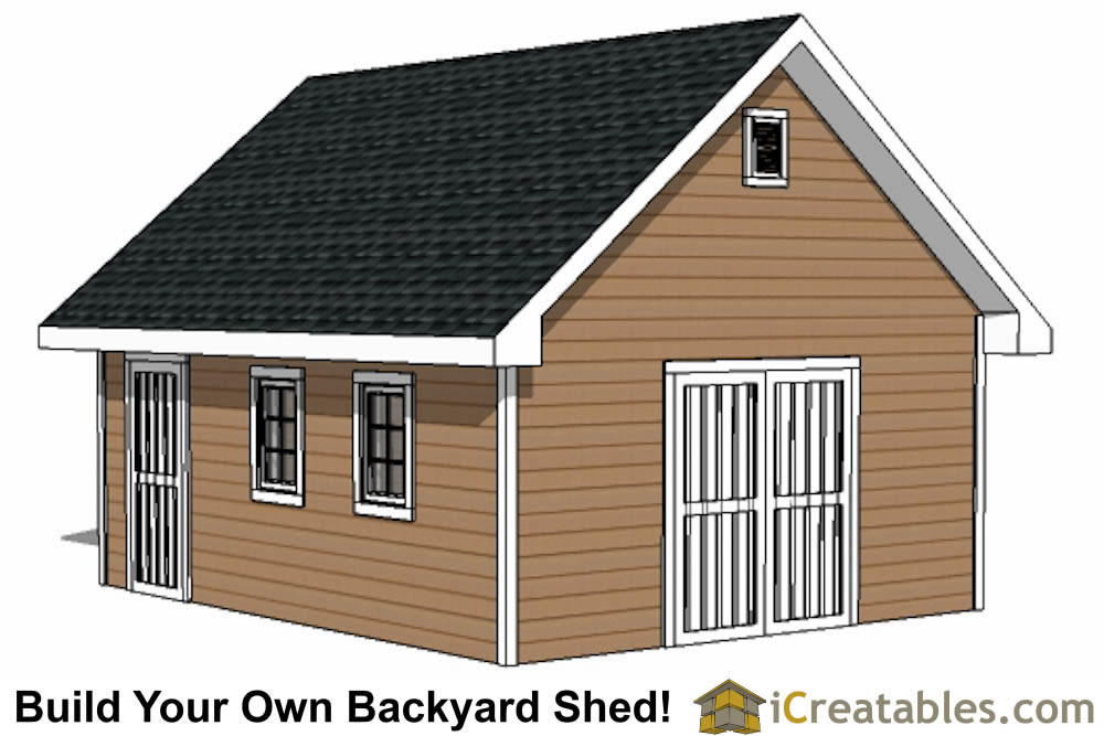 16x20 traditional style shed plans