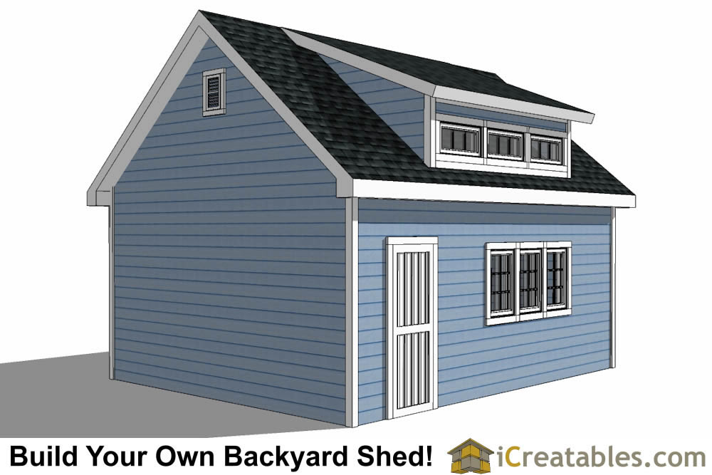 16x20 Shed Plans With Dormer iCreatables.com