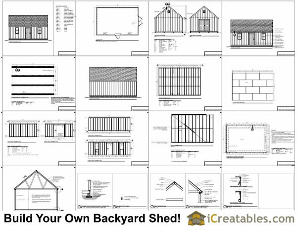 16x24 Colonial Style Shed Plans