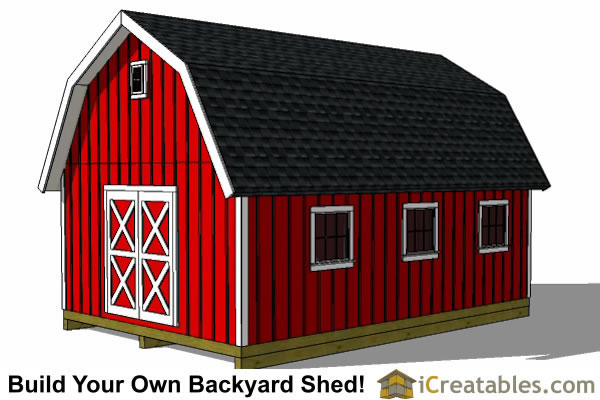 16X24 Gambrel Shed Plans