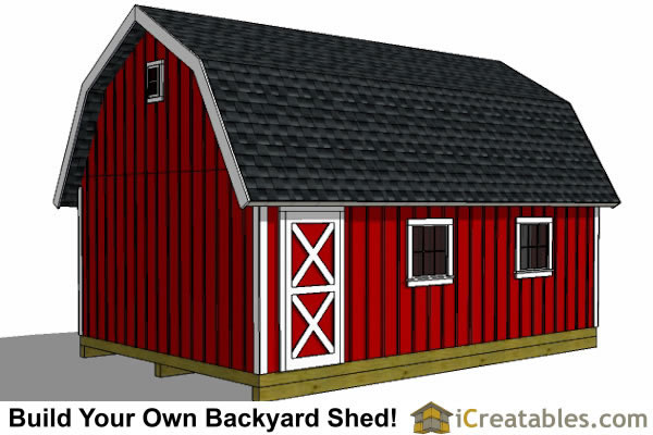 16X24 Gambrel Shed Plans