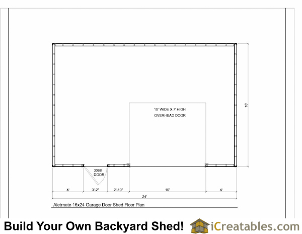 16x24 Garage Shed Plans | Build Your Own Large Shed With A Garage Door