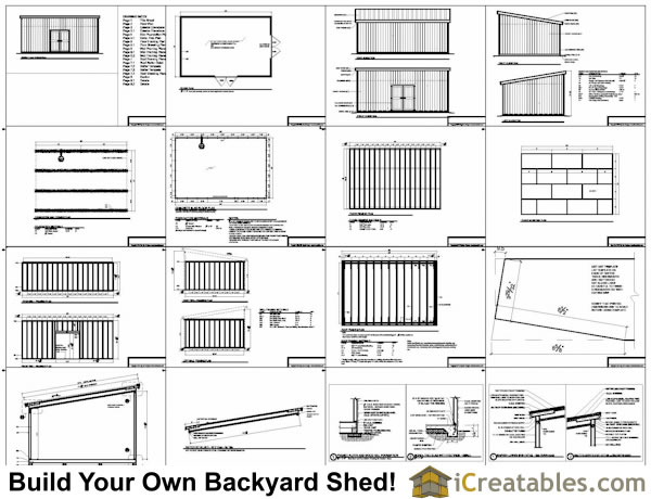 16x24 Lean To Shed Plans | Large Lean To Shed Plans