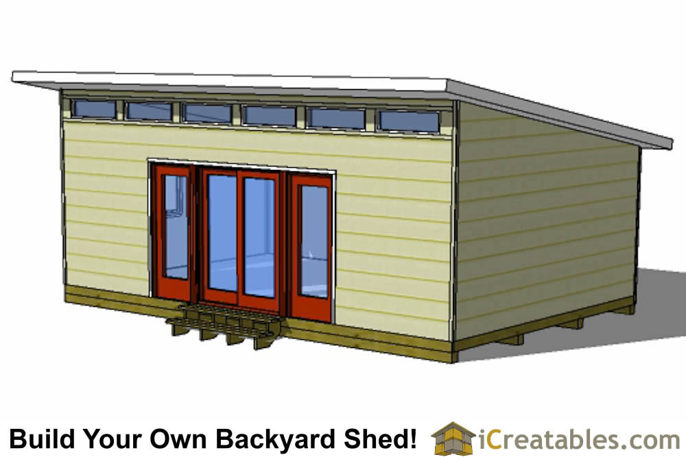 16x24 Studio Shed Plans | Large Modern Shed Plans