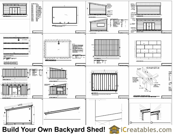 16x24 Studio Shed Plans | Large Modern Shed Plans