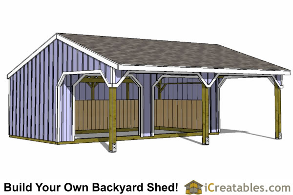 Run In Shed Plans - Building Your Own Horse Barn - iCreatables