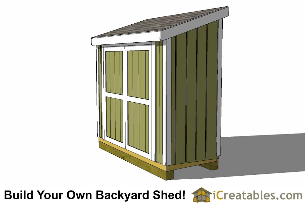 3.5x8 Lean To Shed Plans | 3'-6" x 8' Lean To Shed Plans