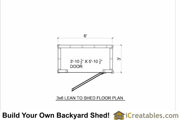 3x6 shed floor plan