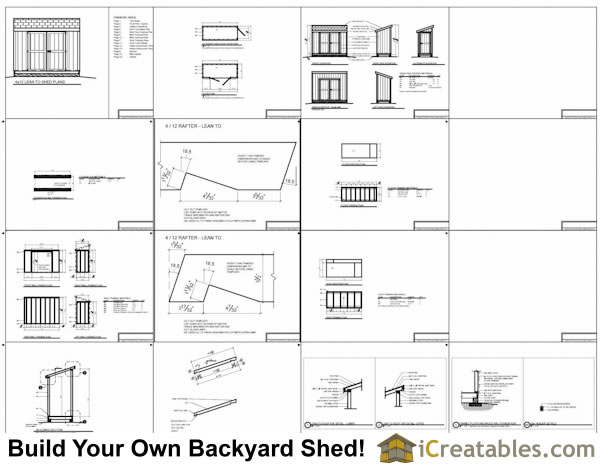 4x10 lean to shed plans example