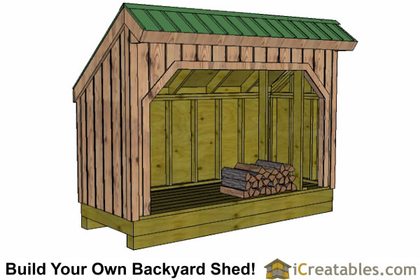 Firewood Storage Shed - Lean-to Shed - Backyard Shed Plans