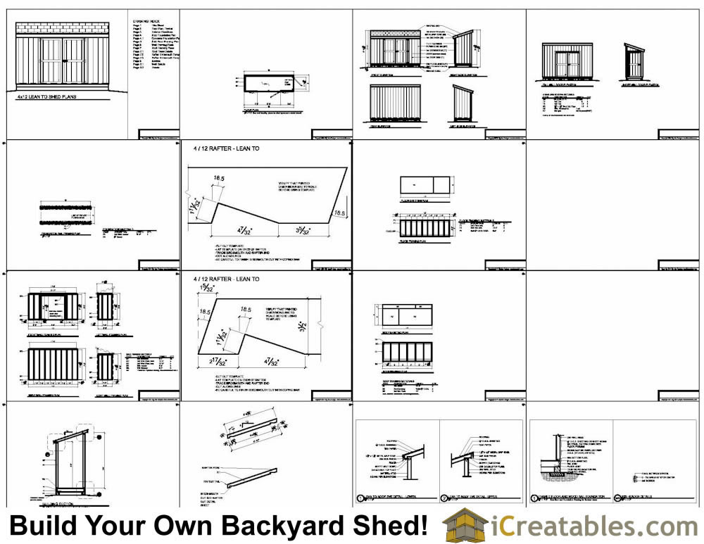 4x12 lean to shed plans