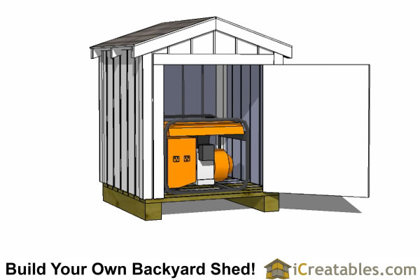 4x4 Generator Shed Plans - iCreatables - Gable Roof Shed Plans