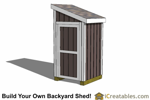 4x4 Lean-to Shed - Small Shed Plans - Garden Shed - iCreatables