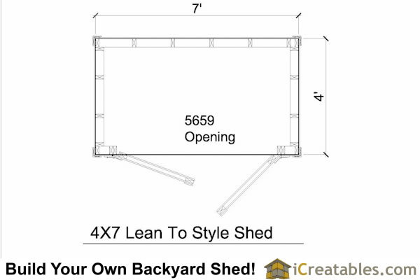 4x7 lean to shed plans floor plan