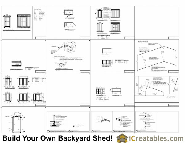 4x8 Backyard Shed Plans | iCreatables.com