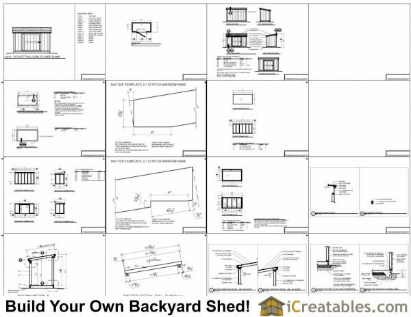 4x8 Lean To shed plans example