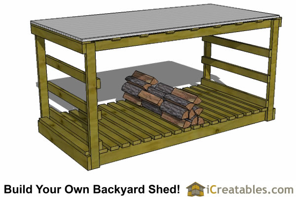 4x8 Simple Firewood Shed Plans - Outdoor Sheds - iCreatables