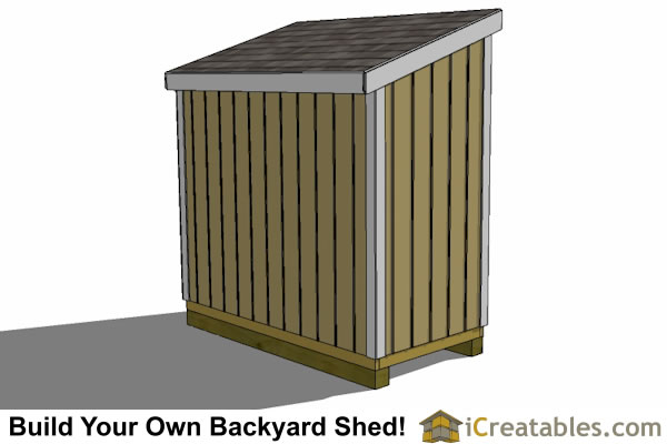 Outdoor/Garden Shed Plans - 4x8 Lean-to Shed with High Side Door