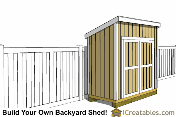 Outdoor/Garden Shed Plans - 4x8 Lean-to Shed with High Side Door