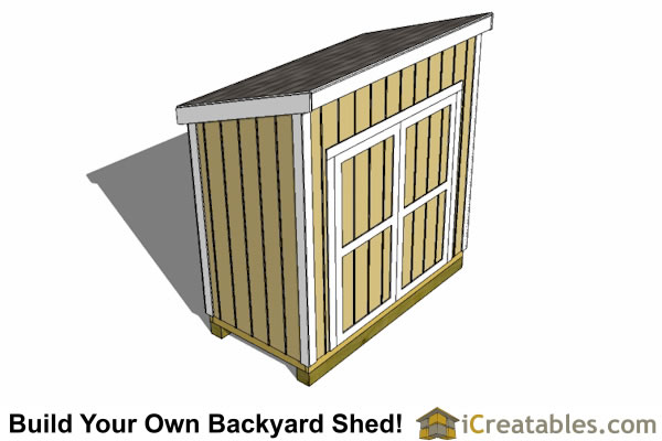 Outdoor/Garden Shed Plans - 4x8 Lean-to Shed with High Side Door