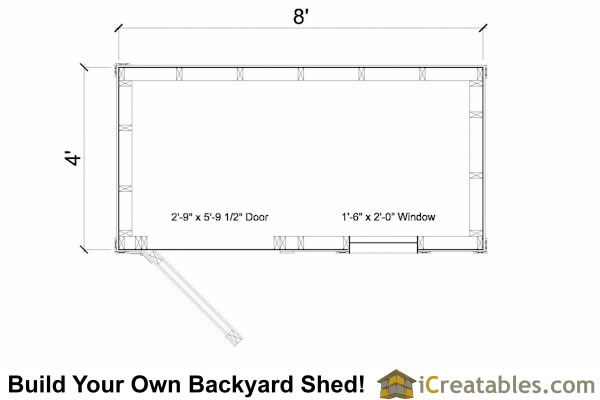 4x8 Lean-to Shed with Window Plans - Outdoor Sheds Plans