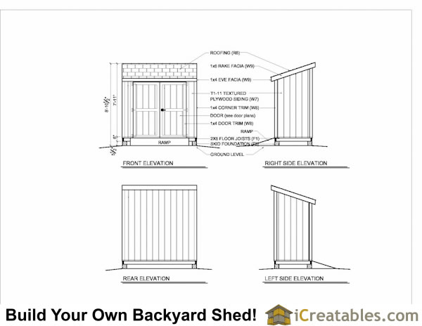 4x8 Lean To Shed Plans | Storage Shed Plans | icreatables.com