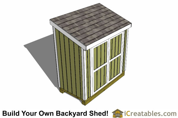 4x7 Lean-to Shed Plans - iCreatables - DIY Outdoor Sheds