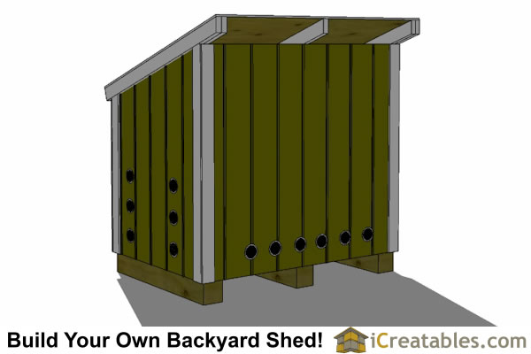 The 5'-2" x 3'-8" Generator Enclosure shed plans include: