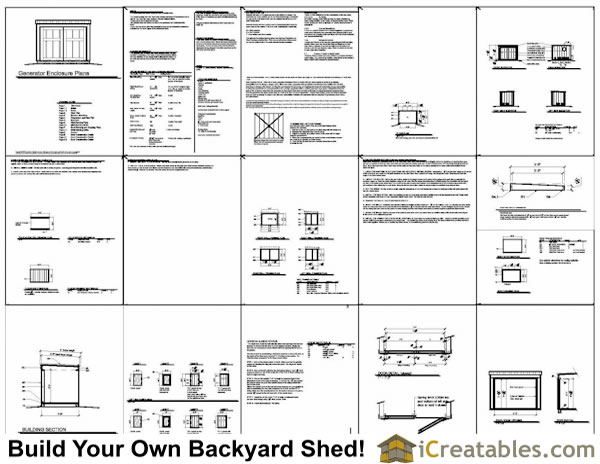 x3'-8" Generator Enclosure Shed Plans Include The Following: