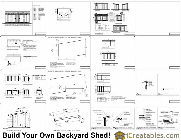 5x12 Lean To shed plans example