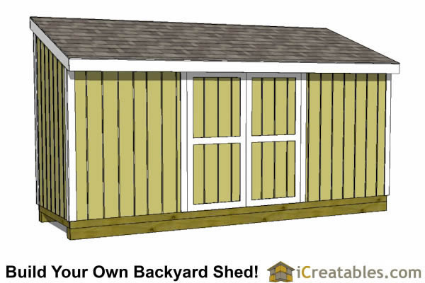 5x14 lean to shed plans with doors on low side and end