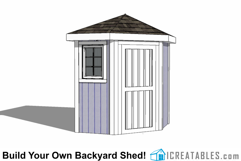 6x6 5 Sided Corner Shed Plans