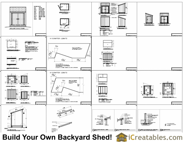 6x8 lean to shed plans example