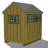 Plans for a 6'x8' home built greenhouse shed with 5 windows and a 