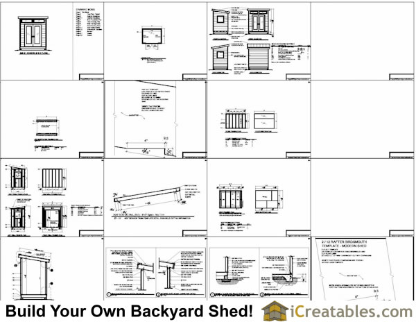 6x8 Modern Office Shed Plans Include The Following: