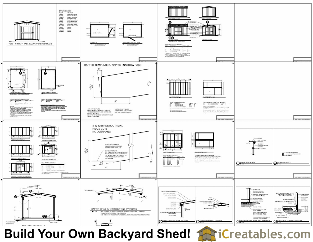 8x8 short backyard homeowner association Shed With 8 Foot Walls Plans Example