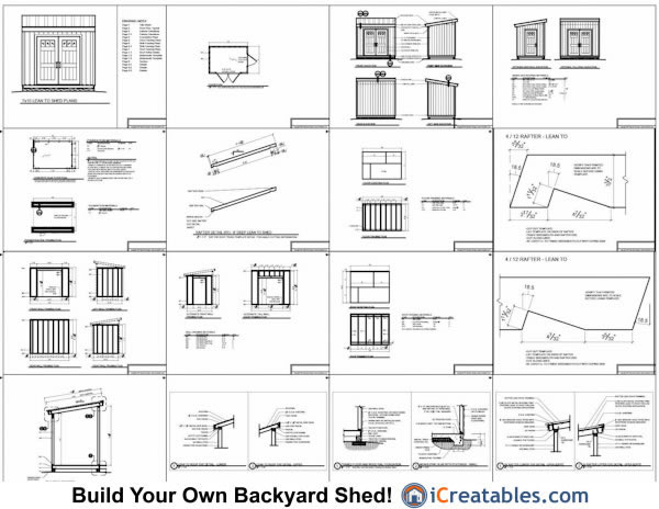 7x10 lean to shed plans example