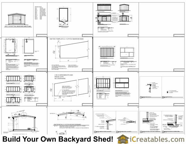 8x8 short backyard homeowner association Shed With 8 Foot Walls Plans Example