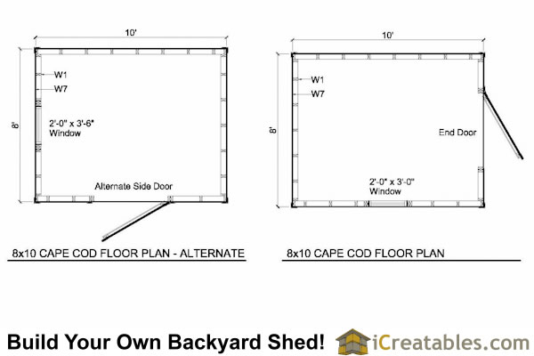 8x10 Cape Cod Shed Plans Storage Shed Plans 