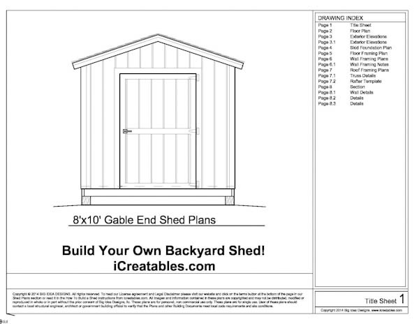 8 X 10 Shed Plans