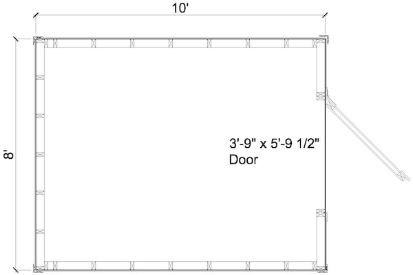 8x10 gambrel shed plan floor plan