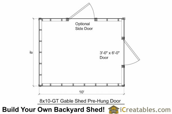 8x10 shed plan floor plan